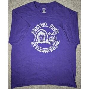 Eskimo Joe’s Stillwater OK Graphic T-Shirt Purple XL Hanes Beefy-T